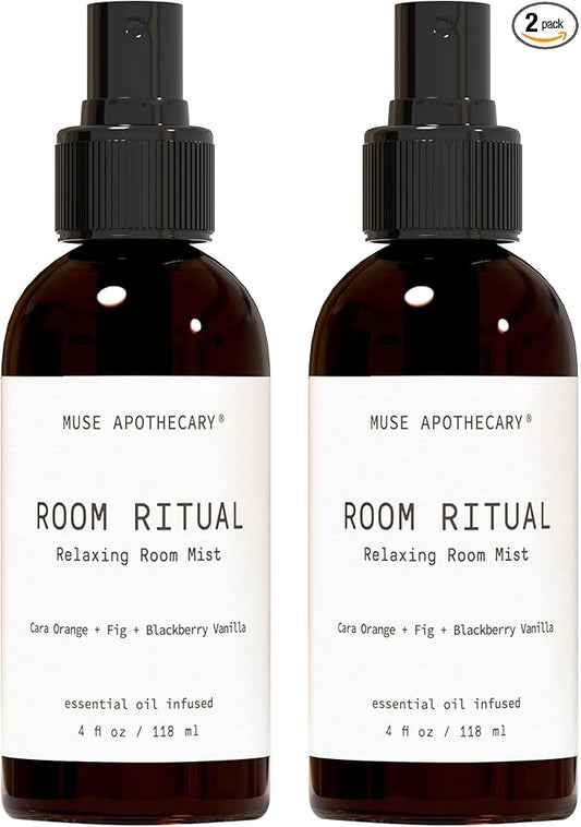 Muse Apothecary Room Ritual - Aromatic and Relaxing Room Mist, Infused with Natural Essential Oils - 4oz, Cara Orange + Fig + Blackberry Vanilla - 2 Pack