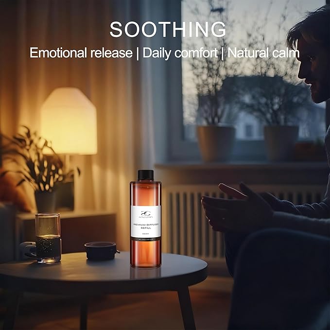 Diffuser Oil Luxury Essential Oils for Diffuser Refill & Air Freshener,Long-Lasting Natural Home Fragrance and Hotel Scent for Diffusers - 8.45 Fl.oz(250ml), Ebony