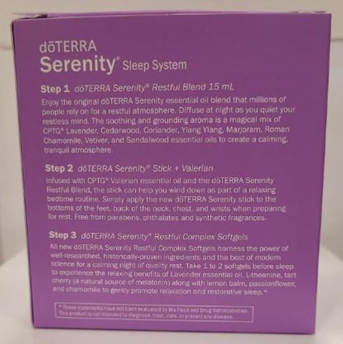 DoTerra Serenity (Restful Blend, Restful Complex Softgels, Stick + Valerian) 1 Kit