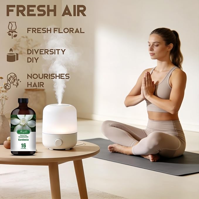 Gardenia Essential Oil – MLYNKL Gardenia Oils 16.33 fl oz for Diffusers, Humidifiers, Massage, DIY Candles, Soap, Cleaning, Home, Yoga, Office, Gifts - 490 ml