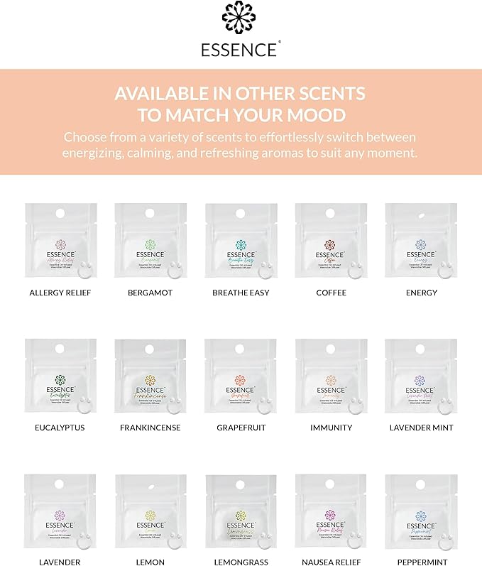HONÉ Essence Wearable Aromatherapy Nasal Diffuser – Immunity Blend Essential Oil Nose Ring – Personal Scent Clip for Travel, Work & Everyday Use – Made in USA