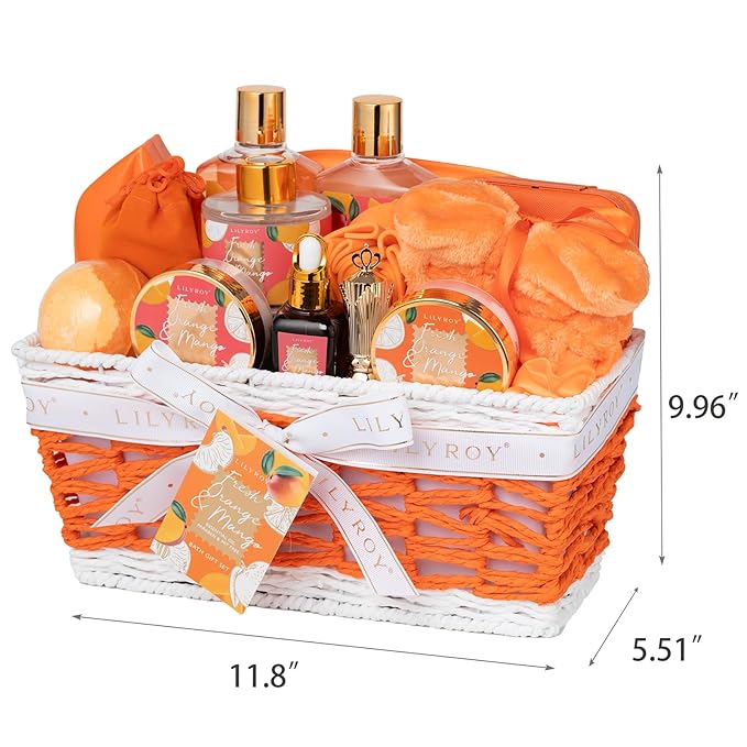 Mothers Day Gift Basket for Mom, Gifts for Women - 23-Piece Bath and Body Gift Basket for Women, Spa Gift Baskets for Women, Spa Kit | Christmas, Birthday, Holiday, Valentines Day Gift Idea for Her