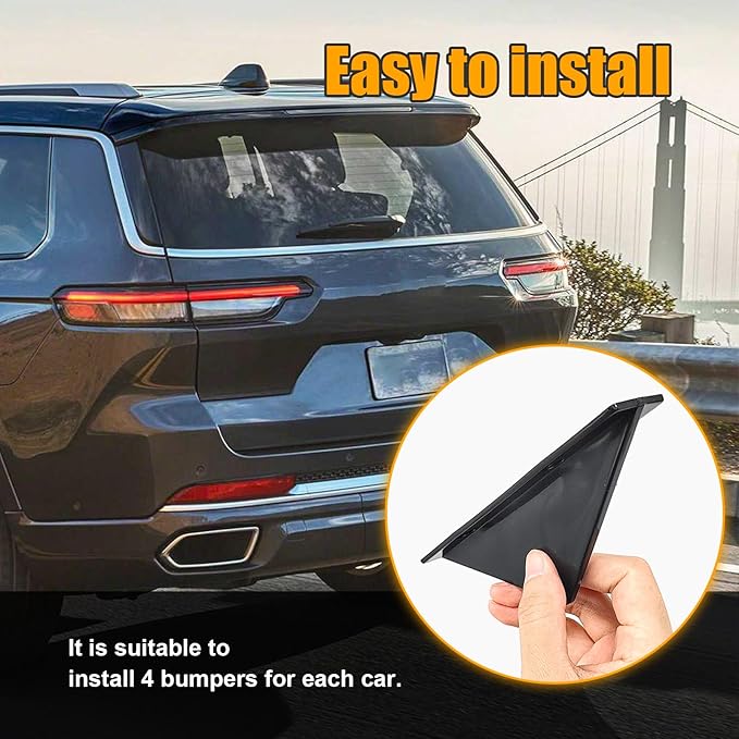 Augeny 4PCS Car Rear Lower Bumper Wing Lip Diffuser, Anti-Crash Straight Auto Shark Fin Spoiler Protector with Screws, Universal Rear Bumper Lip Diffuser Kit for Car SUV Truck (Straight/Black)