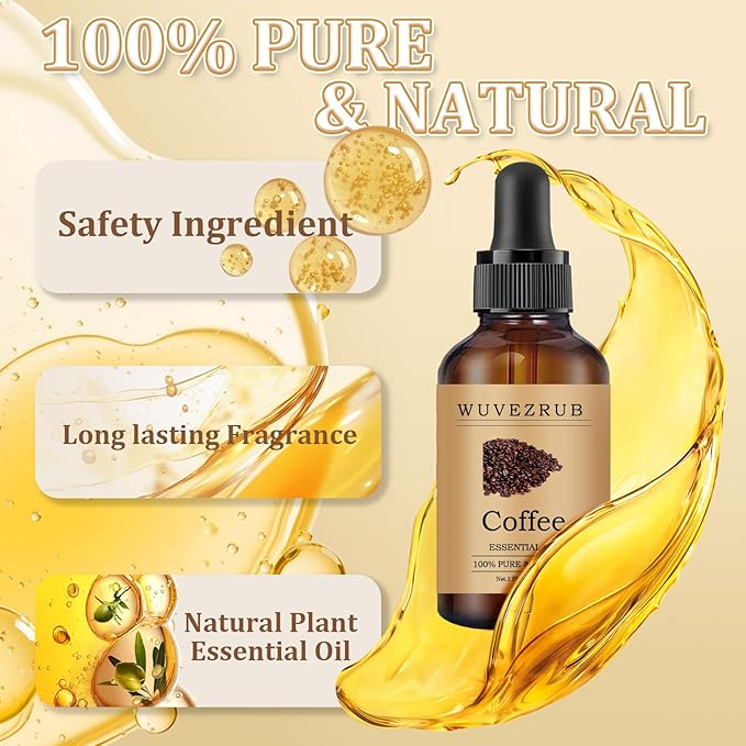 Coffee Essential Oil 60ML - 100% Pure and Natural Oils for Aromatherapy Diffuser - 2 Fl Oz/Coffee