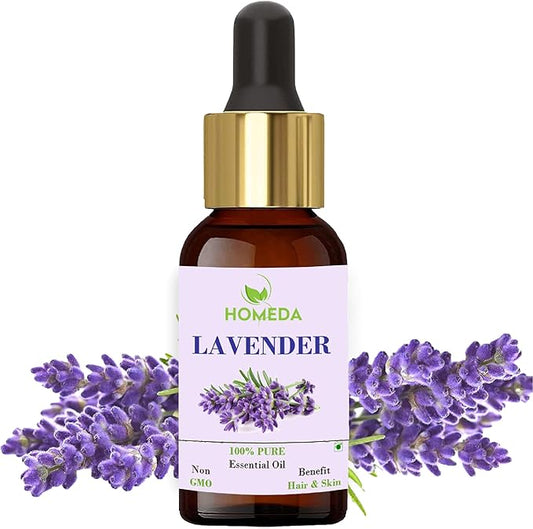 Organic Lavender Essential Oil with Glass Dropper (0.5 fl oz, 15ml), Aceite Esencial De Lavanda, Natural Lavender Oil for Sauna Oil, Diffuser, Skin, Hair, Humidifier, Laundry Soap, Aromatherapy