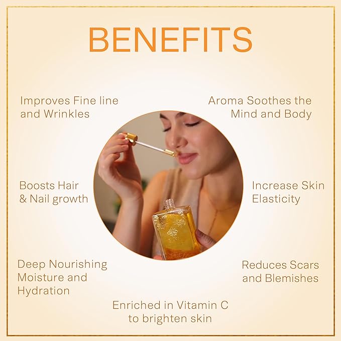 SAFA Citruse Oil for Face, Hair, Nail with Vitamin C, E & A for Scars, Stretch Marks - Orange Body Oil Fragrance - After Shower Body Oil - All Skin Types Non Comedogenic - 4 Fl Oz