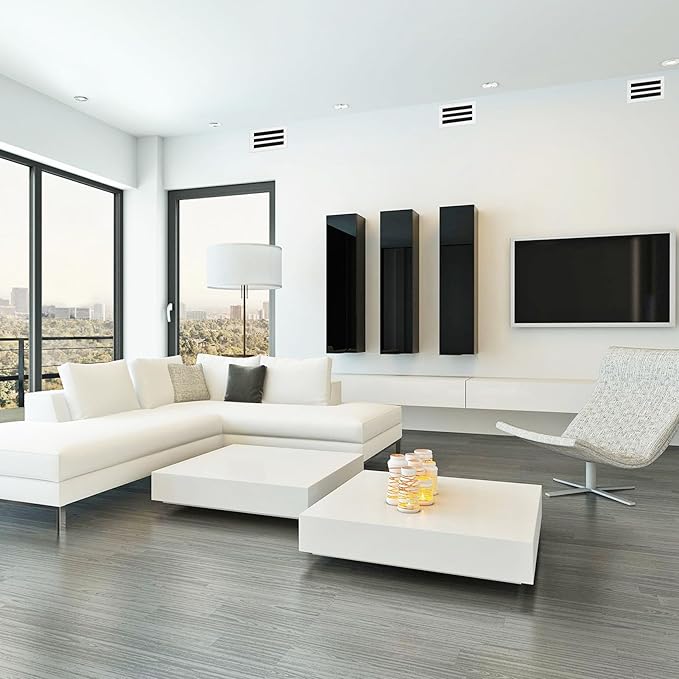 10x4 Modern AC Vent Cover (Duct Opening Cutout), Decorative White Air Vent, All Aluminium Standard Linear Slot Diffuser, Low Noise - Register Grille for Ceiling, Walls & Floors