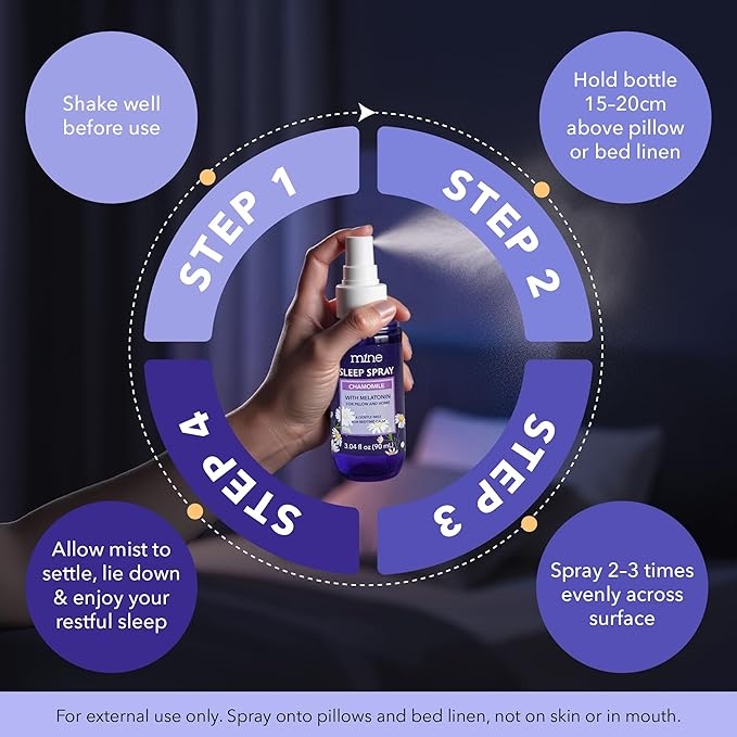 Chamomile Inspired Sleep Spray with Melatonin - Relaxing Gifts for Teen Girls and Women – Natural Pillow Mist for Sleep, Lavender & Cedarwood Blend, Gifts for Mom