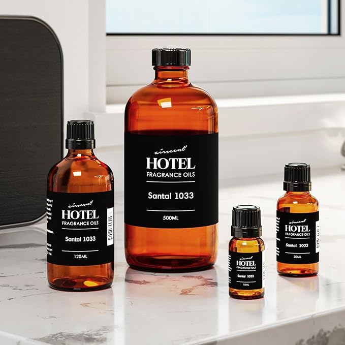 AirScent Santal Diffuser Oil No. 1033 - Santal-33 Inspired Perfume Dupe - Cardomom Sandalwood Iris - Premium Fragrance Oil for Ultrasonic and Waterless Diffusers and Crafting - 120 mL, 4 fl oz