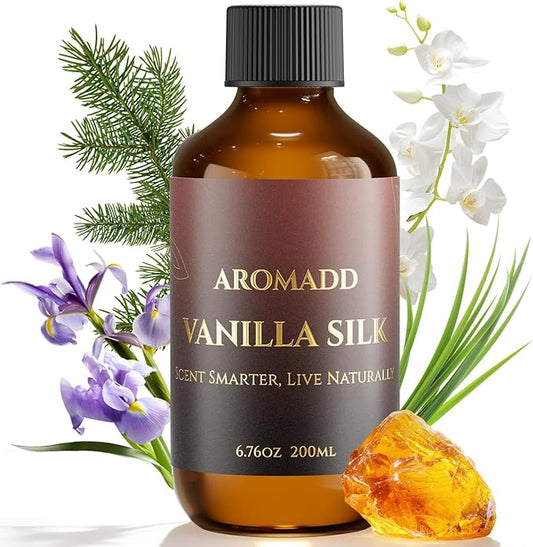 Aromadd Vanilla Silk Diffuser Oil Inspired by Luxury Hotel Scent 6.76 Fl Oz (200ml), Aroma Diffuser & Hotel Fragrance Diffuser Oil, Essential Oil Diffuser for Aromatherapy, Long-Lasting