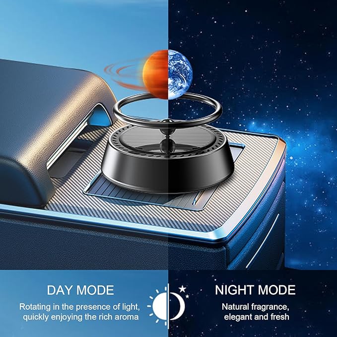 Solar Powered Levitating Mars Car Air Diffuser, Automatic Rotation Planet Dashboard Decorations, Self-adhesive Alloy Base, Suitable for Cars Home Decorations Gift Selections (Mars)
