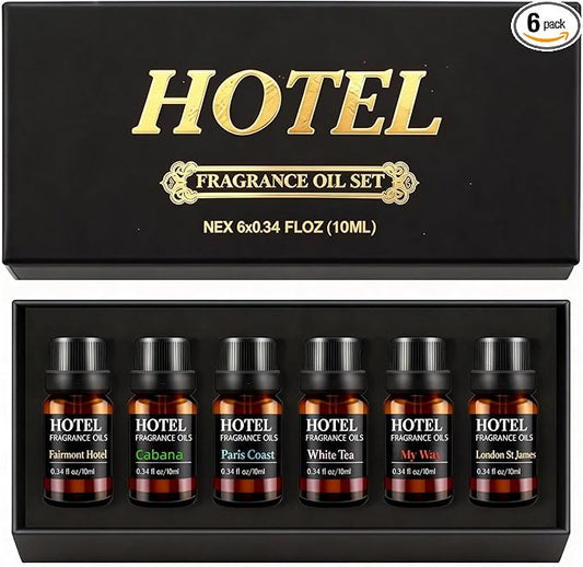 Hotel Collection Luxury Scent for Diffuser Oils Set Inspired by Iconic 5-Star Hotels- Aromatherapy Essential Oils for Diffuser & Home Scenting
