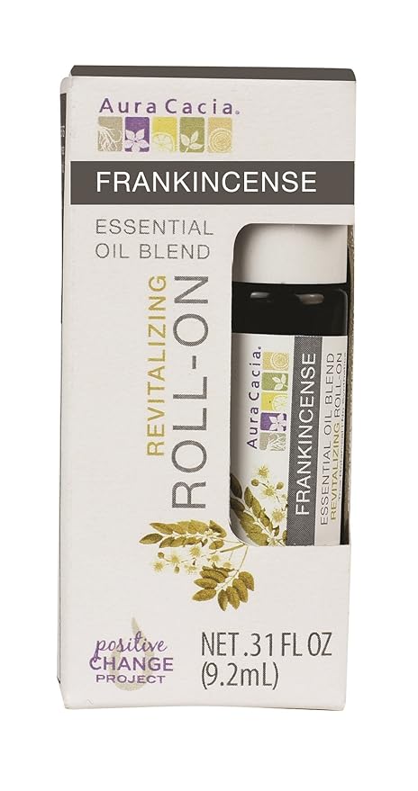 Aura Cacia Roll-On Essential Oil Blend, Frankincense, 0.31 Ounce (Pack of 12)