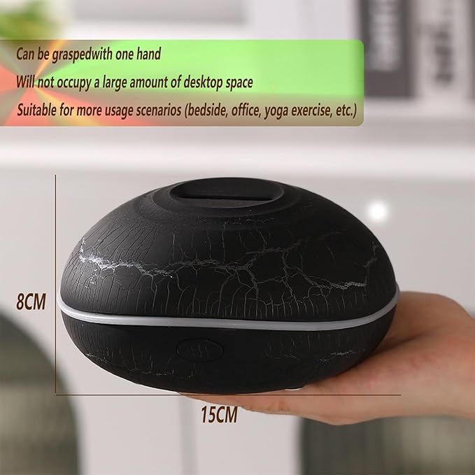 3-in-1 Aromatherapy Diffuser & Humidifier, 250ML Ultrasonic Aroma Essential Oil Diffuser with 7-Color Flame Night Light, Auto Shut-Off, 6-8H Runtime for Bedroom Yoga Office Home