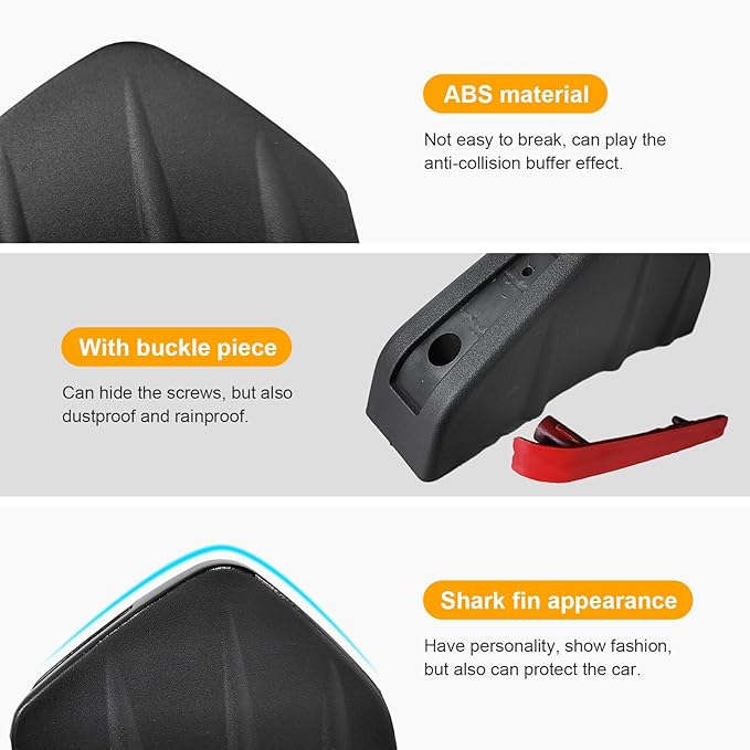 Augeny 4PCS Car Rear Lower Bumper Wing Lip Diffuser, Anti-Crash Auto Shark Fin Spoiler Protector with Mounting Screws, Universal Rear Bumper Lip Diffuser Kit for Car SUV Truck (Black Edge/Red Cover)