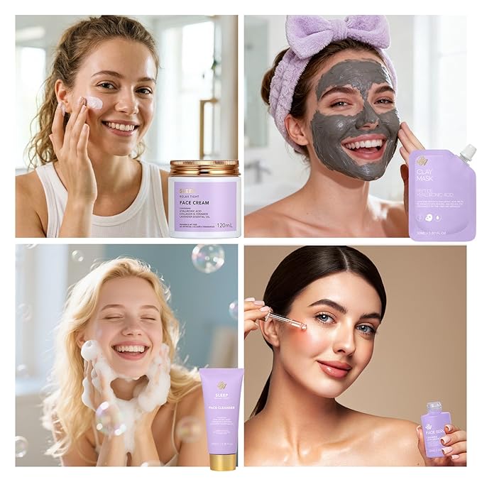 Mothers Day Gifts Basket for Mom, 32 Pcs Lavender Bath and Body Gift Basket Set for Women, Hydrating Facial Skin Care Set, Home Spa Self-Care Basket Set, Birthday, Anniversary, Wife