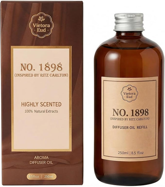 Luxury Hotel Scent Reed Diffuser Oil Refill(8.5 FL oz) | No.1898 Hotel Collection Diffuser Oil Inspired by Ritz Carlton for Home&Office| Long-Lasting for Machine, Room Spray, Air Freshener, HVAC