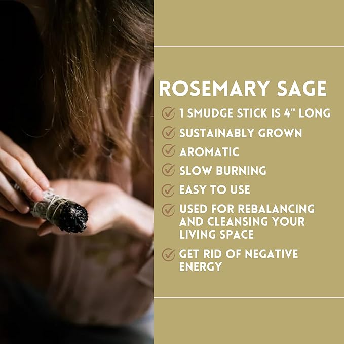 Ancient VEDA Organic Smudge Kit – Rosemary, Palo Santo, Sweetgrass, Abalone Shell, Feather & Smudge Guide | Smudging Kit for Home Energy Cleansing, Meditation, Healing (Healer's Kit, Rosemary Sage)