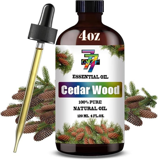 Cedarwood Essential Oil - GV77ZF Cedarwood Oils for Diffusers, Humidifiers, DIY Candles, Soap, Cleaning, Home, Office, Yoga, Massage, Gifts - 4 fl oz (120 ml)