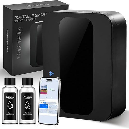 Hotel Scent Diffuser Kit, Includes 2 Premium Oils, House Scent Machine, 500ml Large Capacity Aromatherapy Machine, Cover 3500 Sq.Ft, Waterless Essential Oil Diffusers for Home Large Room, Office-Black