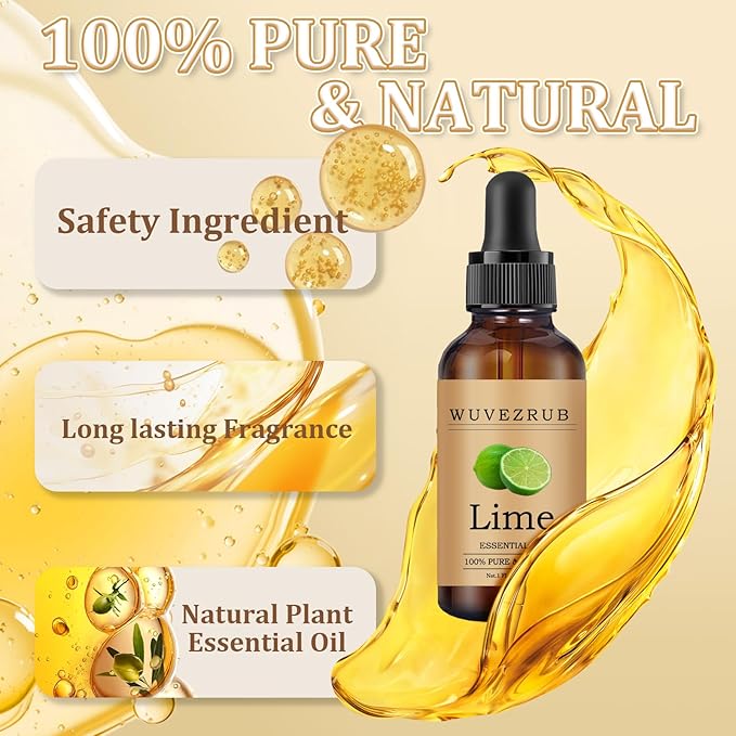 Lime Essential Oil 30ML - 100% Pure and Natural Oils for Aromatherapy Diffuser - 1 Fl Oz/Lime