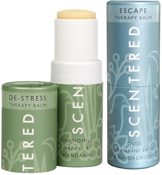 Scentered Aromatherapy Balm Sticks for Stress-Relief & Meditation - Roll On Essential Oil Blends of Frankincense, Oud, Chamomile - Aromatherapy Gifts for Women - De-Stress & Escape