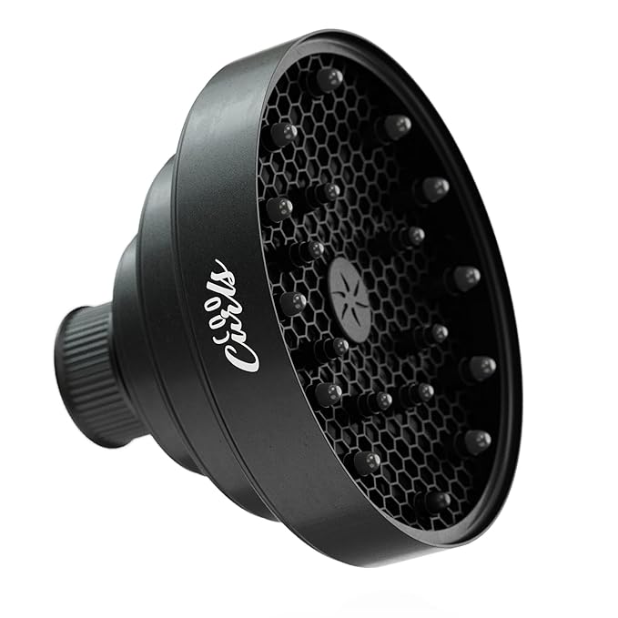 Cooboard CooCurls Hair Diffuser | Large Oval Collapsible Attachment for Hair Dryer for Salon Quality Curls at Home, Larger Size for Quicker Drying Time | NOT UNIVERSAL, Check Below for Sizing
