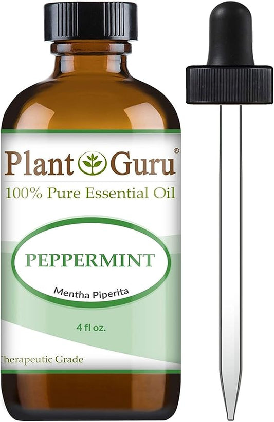 Peppermint Essential Oil 4 oz 100% Pure Undiluted Therapeutic Grade Extract of Mentha Piperita, Great for Aromatherapy Diffuser, Skin Body and Hair