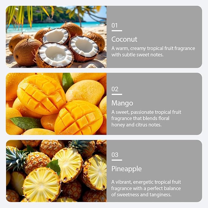 6PCS Fruity Essential Oils Gift Set, 10ml/0.33fl.oz Fragrance Oils for Soap, DIY Candle, Fruit Scented Oils for Diffusers for Home