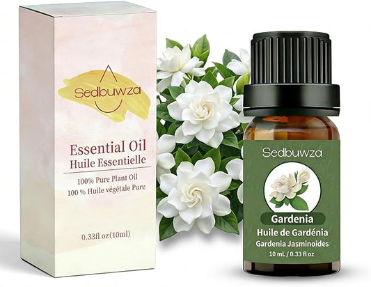 Sedbuwza Gardenia Essential Oil, Pure Organic Gardenia Fragrance Oil for Diffuser, Humidifier, Soap, Candle, Perfume