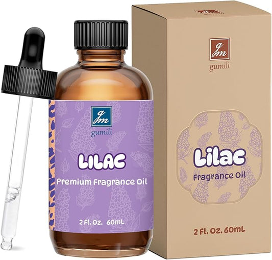 GM Gumili Lilac Fragrance Oil 2 Oz, Natural Scent Oil for Home Essential Oils Diffuser, Candle Making, Soap Making, DIY Body Oils, Perfume, Body Mist, Spray - Floral Scent