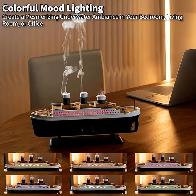 Jellyfish Aroma Diffuser, 250mL Cool Mist Humidifier with Essential Oil Diffuser 7-Color Night Light with Remote Control, Timer, Auto Shut-Off for Bedroom, Home, Office, Relaxation, Sleep