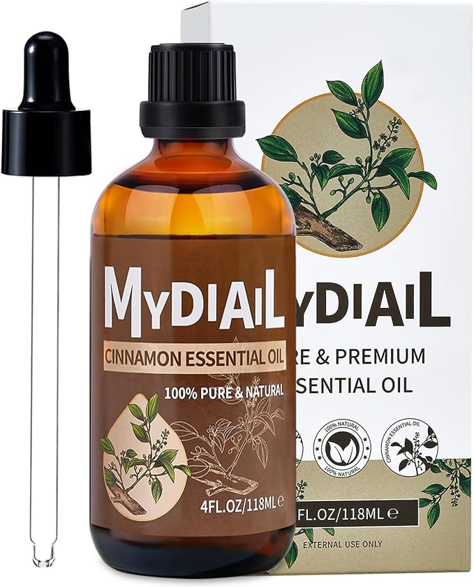 Cinnamon Oil Perfect for Humidifier, Body Massage, Foot Bathing, Home Diffuser, Skin - Pure & Premium Aromatherapy Essential Oil - 4fl oz