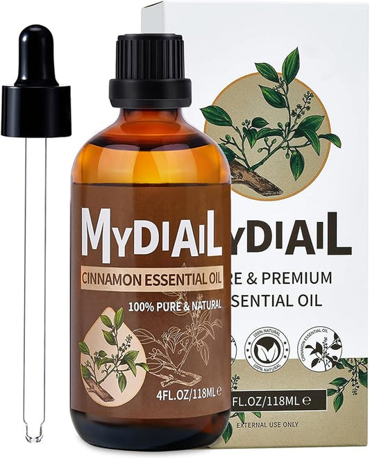 Cinnamon Oil Perfect for Humidifier, Body Massage, Foot Bathing, Home Diffuser, Skin - Pure & Premium Aromatherapy Essential Oil - 4fl oz