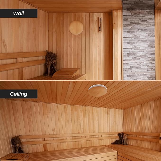 Repa Market 4" Inch Wooden Adjustable Sauna Air Diffuser – Pine Wood Wall Vent Cover – Sauna Accessories & Ventilation – Manually Adjustable Sauna Air Vent - Steam Room Ceiling Vent Covers