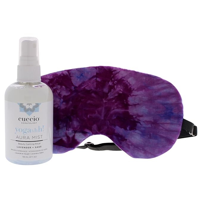 Cuccio Somatology Namaste Dream Kit - Bedtime Aromatherapy Ritual - Relax and Calm Senses - For Restful Sleep, Wake Up Refreshed and Aware - with Lavender Infused Room Mist and Eye Mask - 2 Piece Kit
