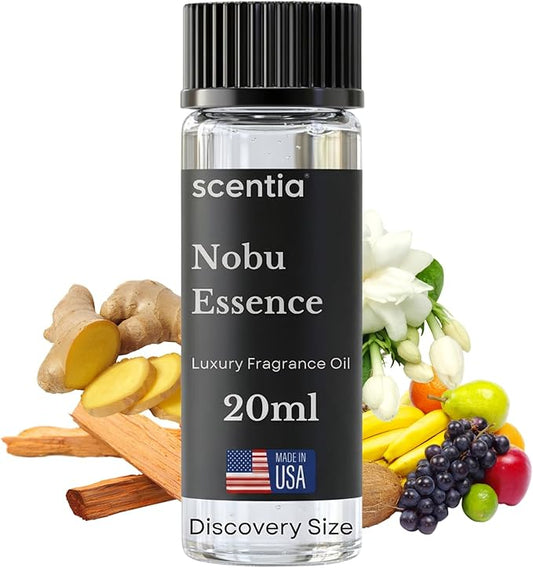 Scentia Nobu Essence Aromatherapy Oil for Diffuser – Hotel Scent Inspired by Nobu Hotel – 20 mL – Jasmine, Lily & Sandalwood Natural Fragrance Oil for Waterless & Cold Air Diffusers, Made in USA