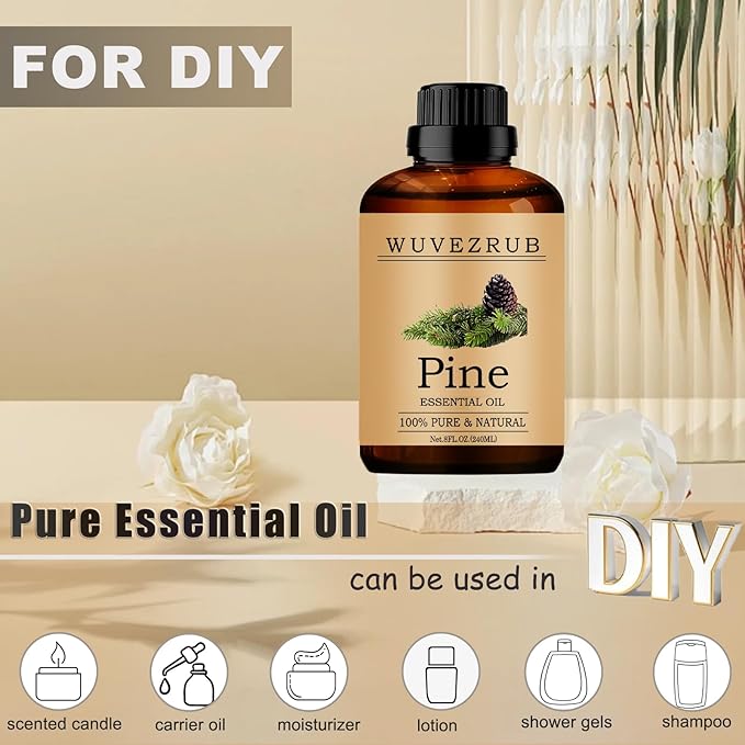 Pine Essential Oil 240ML, 100% Pure and Natural for Aromatherapy Diffuser - 8 Fl Oz