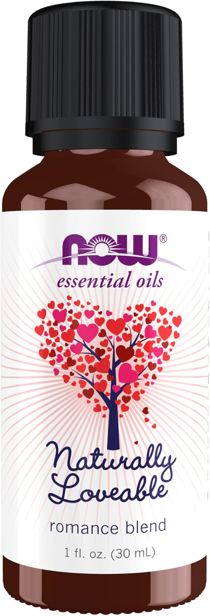 NOW Essential Oils, Naturally Loveable Oil Blend, Romantic Aromatherapy Scent, Blend of Pure Essential Oils, Vegan, Child Resistant Cap, 1-Ounce