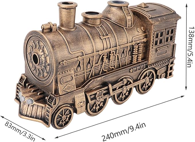 Train Diffuser Cool Mist Humidifier 300ml Double Outlets Essential Oil Diffuser with 2 Mist Modes Essential Oil Night Light for Bedroom Office Desk Home Decor