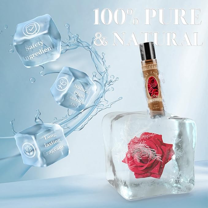 Rose Essential Oil 10ML - 100% Pure and Natural Therapeutic Grade Oils for Aromatherapy Diffuser - 0.34 Fl Oz/Rose