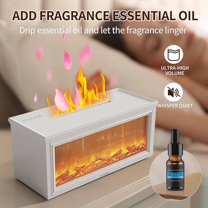 Essential Oil Diffuser 280ml with Remote Control, Aromatherapy Ultrasonic Diffuser with 7 Color LED Lights, Auto Shut-Off Quiet Humidifier for Home Bedroom Office Yoga Spa, White
