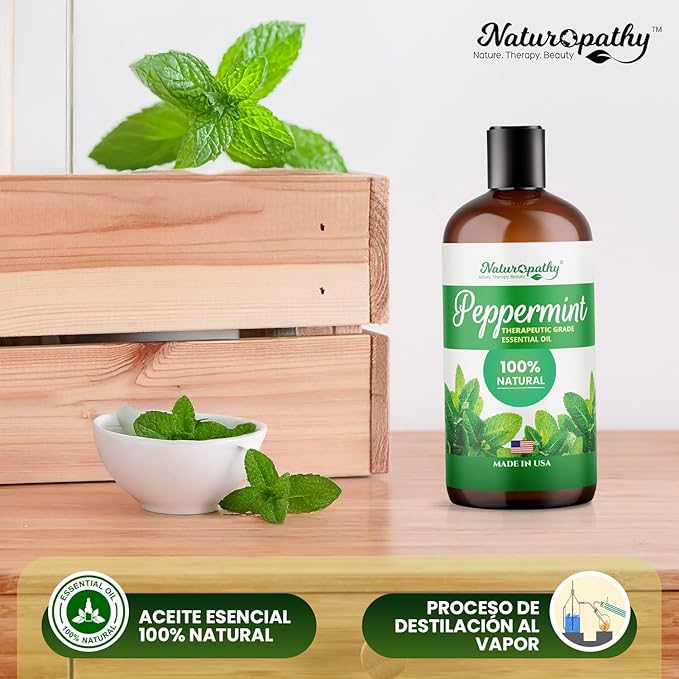 Naturopathy Peppermint Essential Oil, Therapeutic Grade, Premium Quality Perfect for Aromatherapy (16oz, Peppermint)