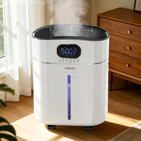 Humidifier Large Room Warm and Cool Mist, 3.2Gal/12L Humidifiers for Home 800 sq ft, Air Humidifiers for Bedroom with Diffuser & Flame Light, Whole House Humidifiers for Nursery Baby Plants, White