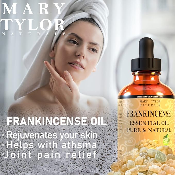 Frankincense Essential Oil (4 oz), Premium Therapeutic Grade, 100% Pure and Natural, Perfect for Aromatherapy, Diffuser, DIY by Mary Tylor Naturals