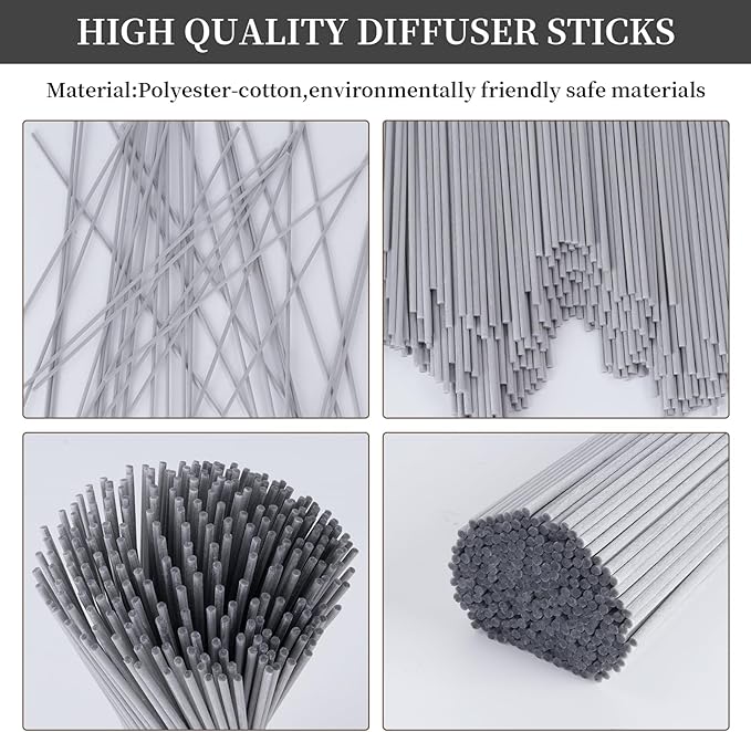 60Pcs Reed Diffuser Sticks-10inch Grey Diffuser Sticks-Fragrance Decor for Office and Home-Diffuser Oil Sticks Refill