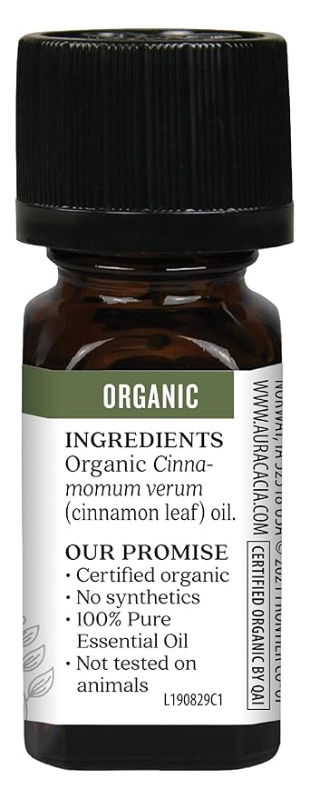 Aura Cacia Organic Cinnamon Leaf Essential Oil, 0.25 Ounce