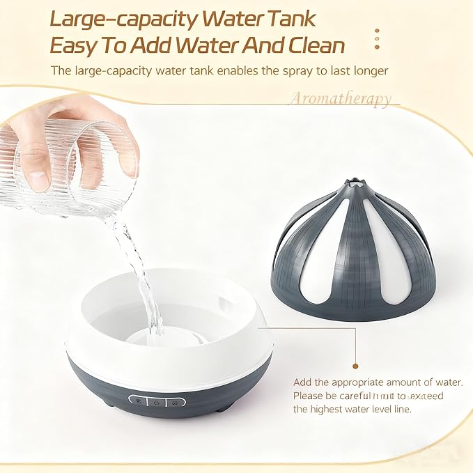 500ml Aroma Diffiser, Remote and Auto Shut-Off Essential Oil Diffuser for Bedroom, Yoga, Office and Home (Dark Brown)
