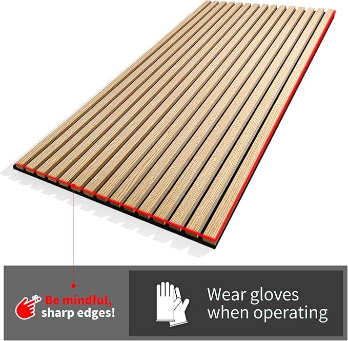 Art3d 4-Piece Wood Slat Acoustic Panels for Stylish Decor and Noise Reduction, 3D Textured Panel for Ceiling and Wall, Cherry