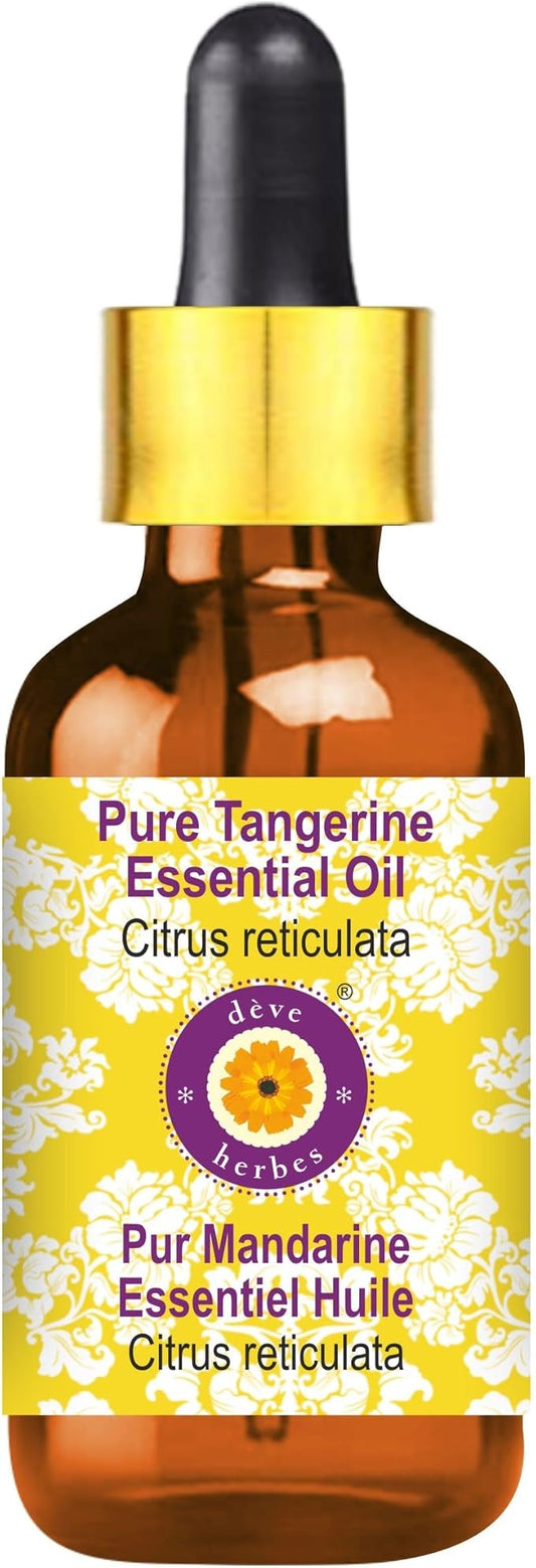 dève herbes Pure Tangerine Essential Oil (Citrus reticulata) with Glass Dropper Steam Distilled 15ml (0.50 oz)